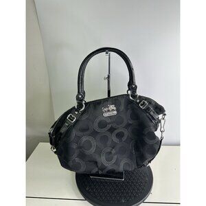 Coach Madison Dotted Op Art Large Sophia Co Satchel Style #15957 BLK/WHT